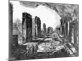 View of the Tavern of Pompeii with the Priapus Shop Sign-Giovanni Battista Piranesi-Mounted Giclee Print