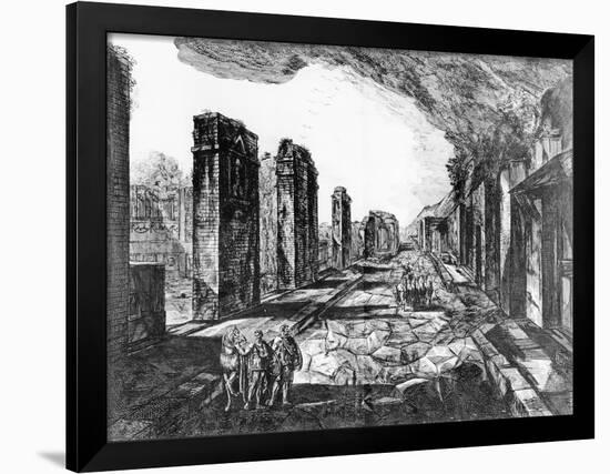 View of the Tavern of Pompeii with the Priapus Shop Sign-Giovanni Battista Piranesi-Framed Giclee Print