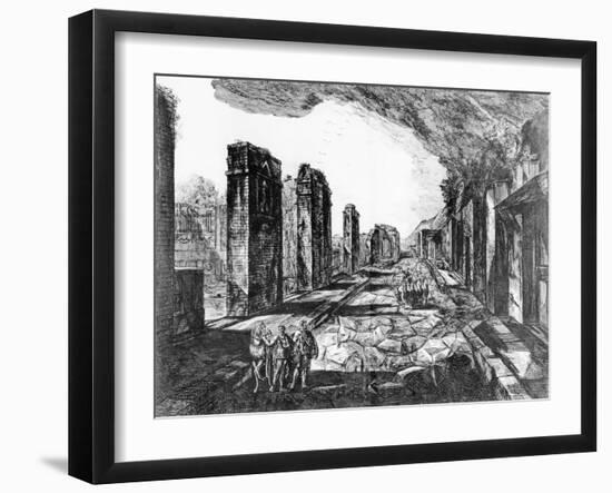 View of the Tavern of Pompeii with the Priapus Shop Sign-Giovanni Battista Piranesi-Framed Giclee Print