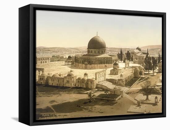 View of the Temple Mount with the Dome of the Rock and the El Aqsa Mosque, Jerusalem, C.1880-1900-null-Framed Stretched Canvas