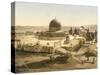 View of the Temple Mount with the Dome of the Rock and the El Aqsa Mosque, Jerusalem, C.1880-1900-null-Stretched Canvas