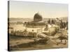 View of the Temple Mount with the Dome of the Rock and the El Aqsa Mosque, Jerusalem, C.1880-1900-null-Stretched Canvas