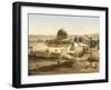 View of the Temple Mount with the Dome of the Rock and the El Aqsa Mosque, Jerusalem, C.1880-1900-null-Framed Premium Photographic Print