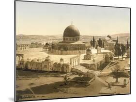 View of the Temple Mount with the Dome of the Rock and the El Aqsa Mosque, Jerusalem, C.1880-1900-null-Mounted Photographic Print