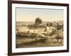 View of the Temple Mount with the Dome of the Rock and the El Aqsa Mosque, Jerusalem, C.1880-1900-null-Framed Photographic Print