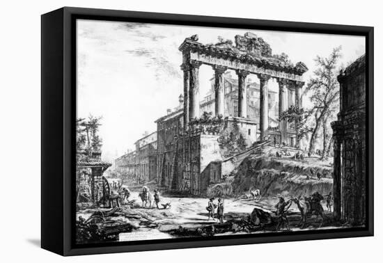 View of the Temple of Concord, from the 'Views of Rome' Series, C.1760-Giovanni Battista Piranesi-Framed Stretched Canvas