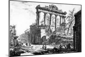 View of the Temple of Concord, from the 'Views of Rome' Series, C.1760-Giovanni Battista Piranesi-Mounted Giclee Print