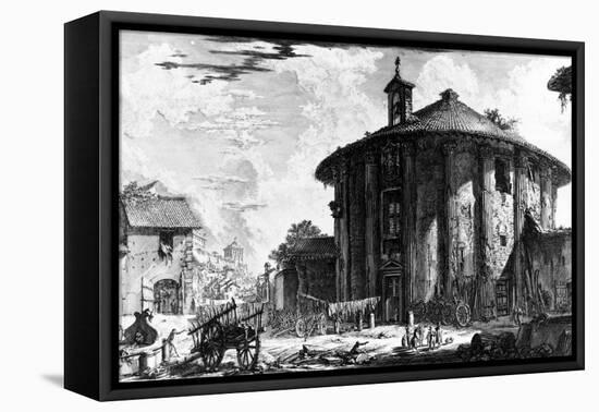 View of the Temple of Cybele in the Piazza Della Bocca Della Verita, from the 'Views of Rome'…-Giovanni Battista Piranesi-Framed Stretched Canvas