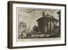 View of the Temple of Cybele in the Piazza of the Bocca Della Verità, from Views of Rome, 1750-59-Giovanni Battista Piranesi-Framed Giclee Print