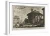 View of the Temple of Cybele in the Piazza of the Bocca Della Verità, from Views of Rome, 1750-59-Giovanni Battista Piranesi-Framed Giclee Print