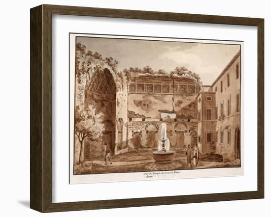 View of the Temple of Venus and Rome, Ruins, 1833-Agostino Tofanelli-Framed Giclee Print