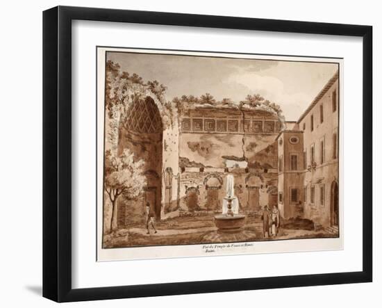 View of the Temple of Venus and Rome, Ruins, 1833-Agostino Tofanelli-Framed Giclee Print