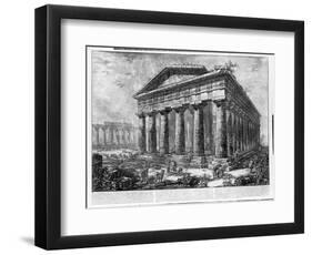 View of the Temples of Paestum (Litho)-Giovanni Battista Piranesi-Framed Giclee Print