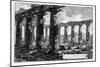 View of the Temples of Paestum (Litho)-Giovanni Battista Piranesi-Mounted Giclee Print