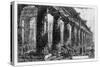 View of the Temples of Paestum (Litho)-Giovanni Battista Piranesi-Stretched Canvas