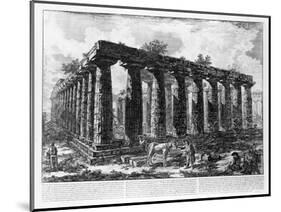 View of the Temples of Paestum (Litho)-Giovanni Battista Piranesi-Mounted Giclee Print