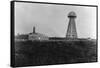 View of the Tesla Wireless Broadcasting Tower-null-Framed Stretched Canvas