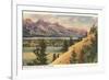 View of the Tetons, Wyoming-null-Framed Art Print