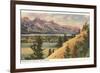 View of the Tetons, Wyoming-null-Framed Art Print