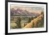 View of the Tetons, Wyoming-null-Framed Art Print