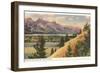 View of the Tetons, Wyoming-null-Framed Art Print