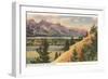 View of the Tetons, Wyoming-null-Framed Art Print