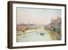 View of the Tevere from the Ponte Sisto (W/C on Paper)-Ettore Roesler Franz-Framed Giclee Print