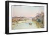 View of the Tevere from the Ponte Sisto (W/C on Paper)-Ettore Roesler Franz-Framed Giclee Print