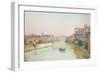 View of the Tevere from the Ponte Sisto (W/C on Paper)-Ettore Roesler Franz-Framed Giclee Print