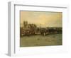 View of the Thames and Westminster Bridge, c.1746/7 (Detail)-Canaletto-Framed Giclee Print