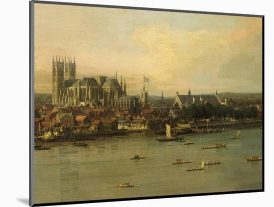 View of the Thames and Westminster Bridge, c.1746/7 (Detail)-Canaletto-Mounted Giclee Print