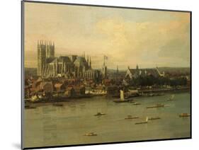 View of the Thames and Westminster Bridge, c.1746/7 (Detail)-Canaletto-Mounted Giclee Print
