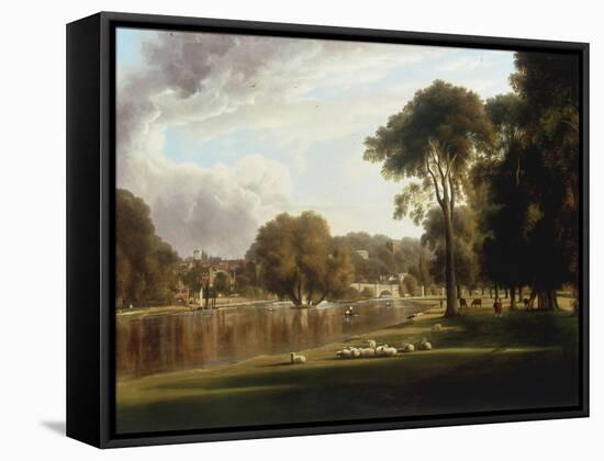 View of the Thames at Richmond-George Hilditch-Framed Stretched Canvas