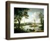 View of the Thames from Keen Edge Ferry, Shillingford - Looking Across to Dorchester-John Thomas Serres-Framed Giclee Print