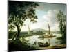 View of the Thames from Keen Edge Ferry, Shillingford - Looking Across to Dorchester-John Thomas Serres-Mounted Giclee Print