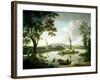 View of the Thames from Keen Edge Ferry, Shillingford - Looking Across to Dorchester-John Thomas Serres-Framed Giclee Print