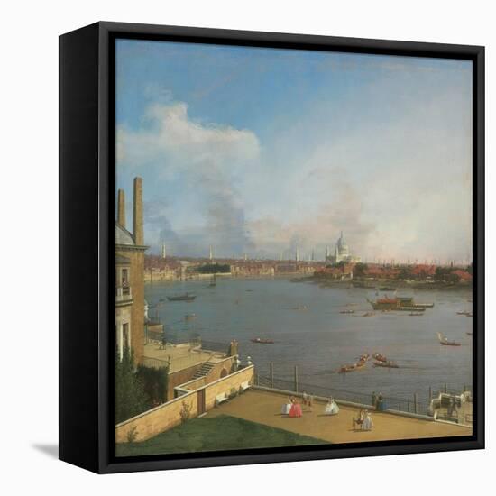 View of the Thames, from Richmond House-Canaletto-Framed Stretched Canvas