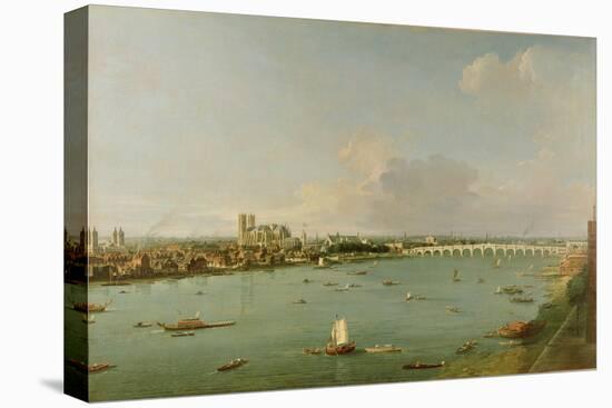 View of the Thames from South of the River-Canaletto-Stretched Canvas