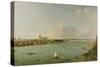 View of the Thames from South of the River-Canaletto-Stretched Canvas