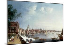 View of the Thames looking towards St Paul's Cathedral from the Gardens of Somerset House-William James-Mounted Giclee Print