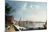 View of the Thames looking towards St Paul's Cathedral from the Gardens of Somerset House-William James-Mounted Giclee Print