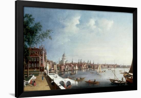 View of the Thames looking towards St Paul's Cathedral from the Gardens of Somerset House-William James-Framed Giclee Print