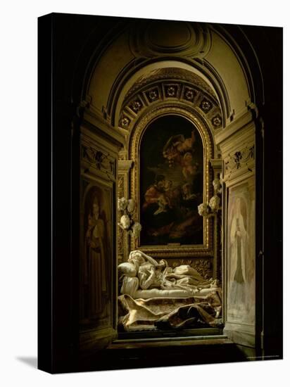 View of the The Altieri Chapel with the Death of the Blessed Ludovica Albertoni, 1675-Giovanni Lorenzo Bernini-Stretched Canvas