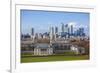 View of the The Old Royal Naval College and Canary Wharf, Taken from Greenwich Park, London-Charlie Harding-Framed Photographic Print