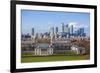 View of the The Old Royal Naval College and Canary Wharf, Taken from Greenwich Park, London-Charlie Harding-Framed Photographic Print