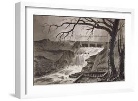 View of the The Outlet of the Serpentine, Hyde Park, London, 1818-John Claude Nattes-Framed Giclee Print