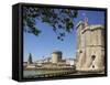 View of the Three Towers at the Entrance to Vieux Port, La Rochelle, Charente-Maritime-Peter Richardson-Framed Stretched Canvas