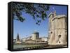 View of the Three Towers at the Entrance to Vieux Port, La Rochelle, Charente-Maritime-Peter Richardson-Framed Stretched Canvas