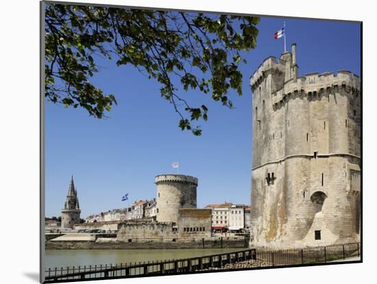 View of the Three Towers at the Entrance to Vieux Port, La Rochelle, Charente-Maritime-Peter Richardson-Mounted Photographic Print