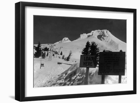 View of the Timberline Ski Lift - Mt. Hood, OR-Lantern Press-Framed Art Print